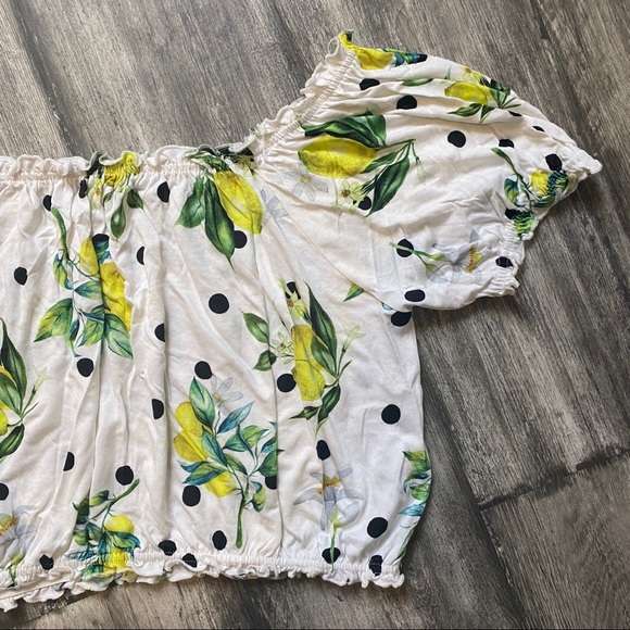 ASOS Tops - ASOS Lemon Off the Shoulder Crop Top